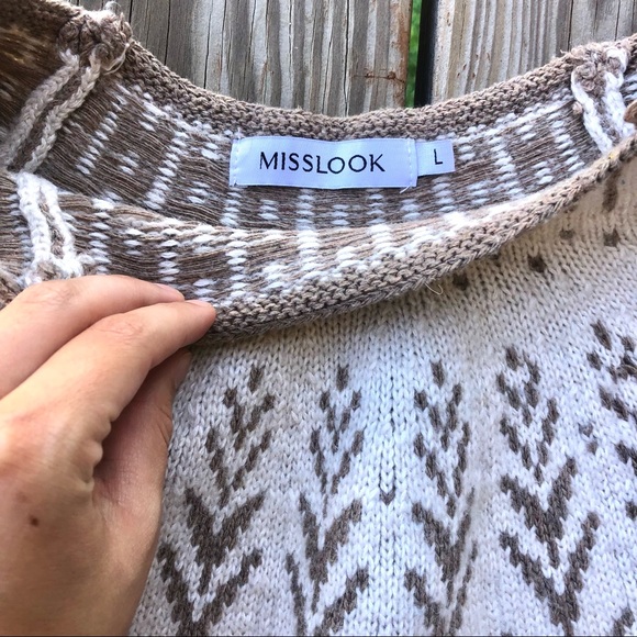 ✨ Wool ✨ Fair Isle Nordic Crew Neck Sweater - Picture 4 of 5